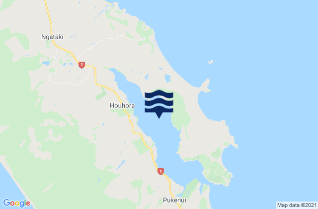 Houhora Harbour, New Zealandの潮見表地図