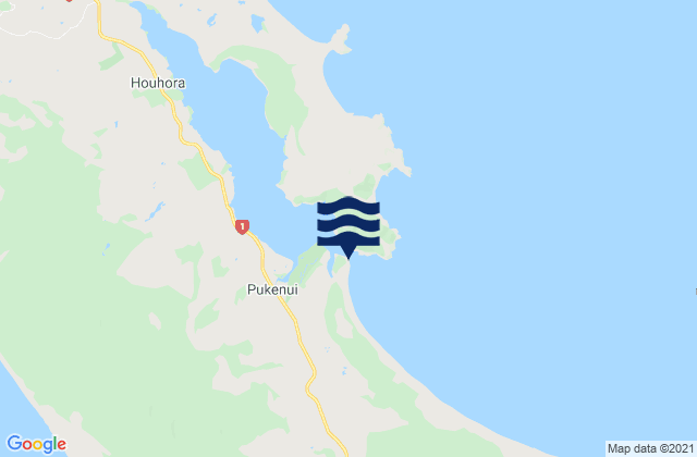 Houhora Harbour Entrance, New Zealandの潮見表地図