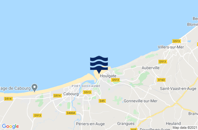 Houlgate, Franceの潮見表地図