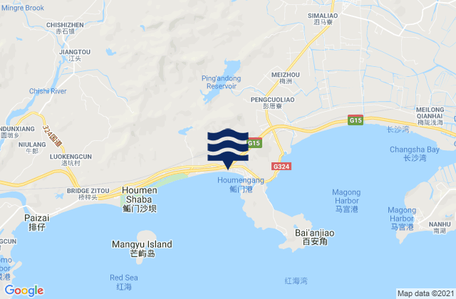 Houmen, Chinaの潮見表地図