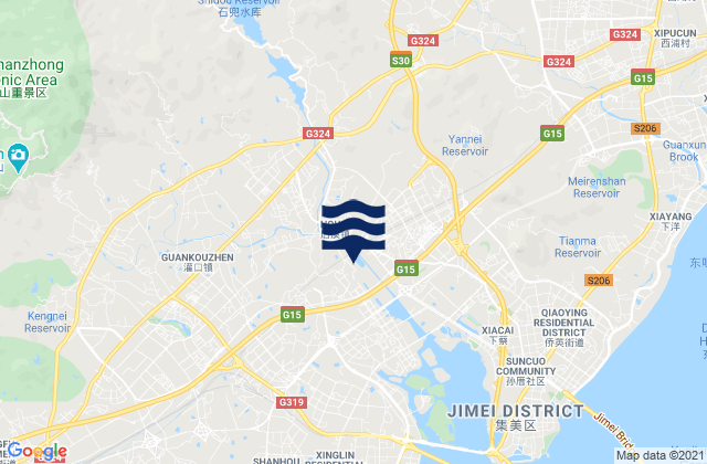 Houxi, Chinaの潮見表地図