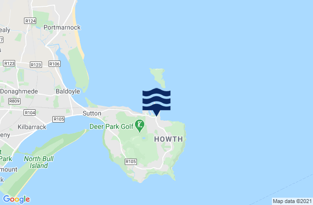 Howth, Irelandの潮見表地図