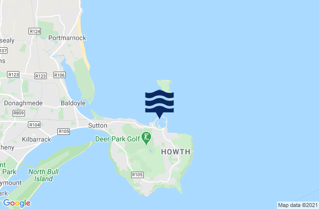 Howth Harbour, Irelandの潮見表地図