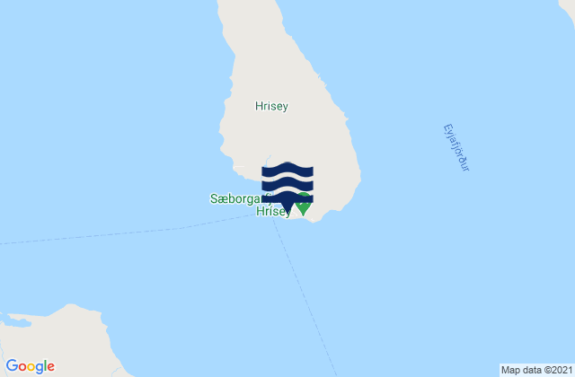 Hrísey, Icelandの潮見表地図