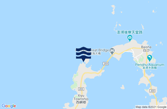 Hsiao-men Hsu Niu-kung Wan, Taiwanの潮見表地図