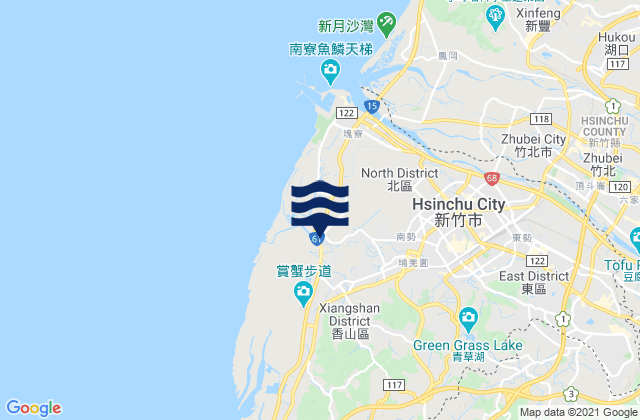 Hsinchu, Taiwanの潮見表地図