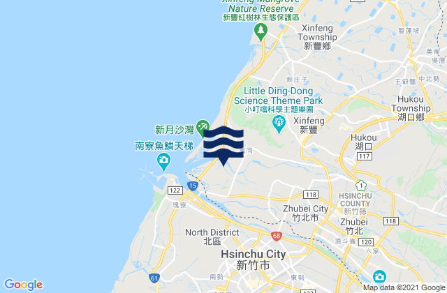 Hsinchu, Taiwanの潮見表地図