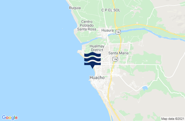 Huacho, Peruの潮見表地図