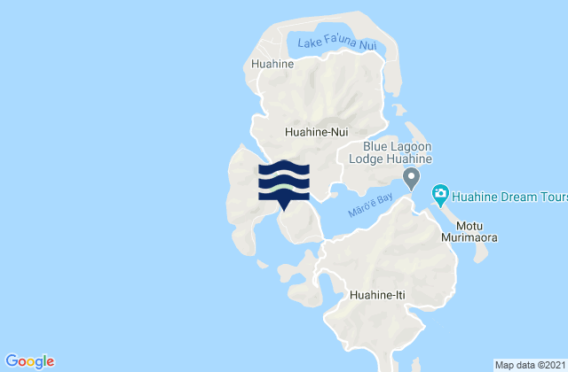 Huahine, French Polynesiaの潮見表地図