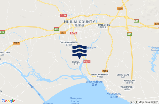 Huahu, Chinaの潮見表地図