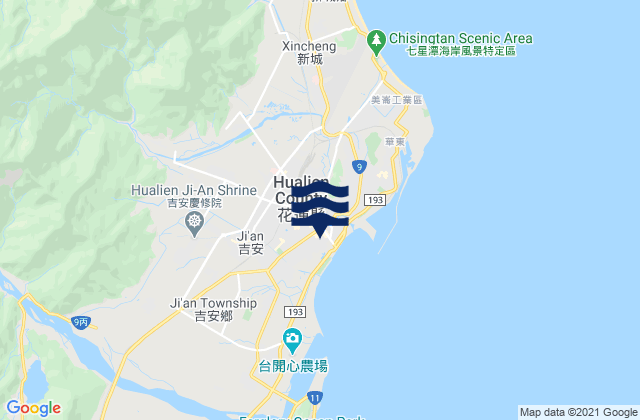 Hualian, Taiwanの潮見表地図