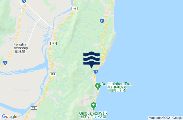 Hualien, Taiwanの潮見表地図
