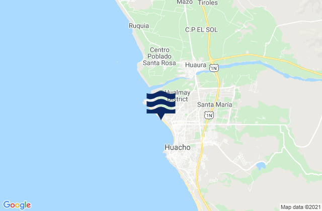 Hualmay, Peruの潮見表地図
