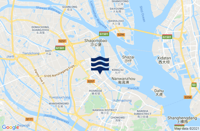 Huangge, Chinaの潮見表地図