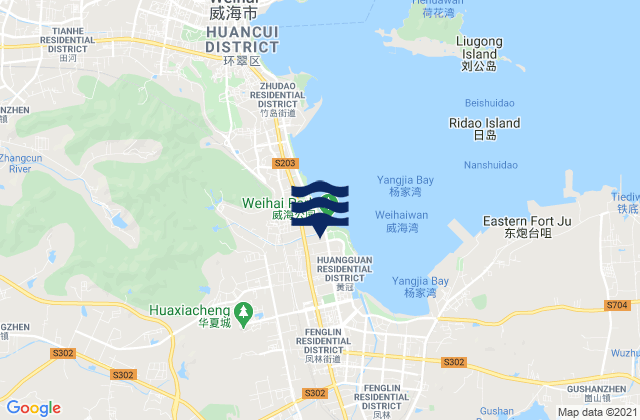 Huangguan, Chinaの潮見表地図