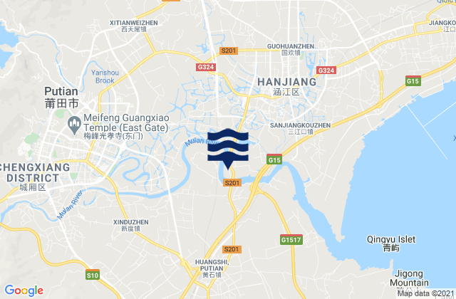 Huangshi, Chinaの潮見表地図