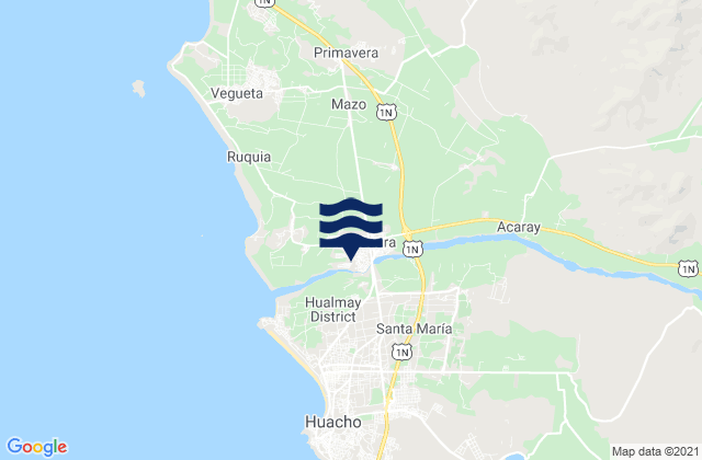 Huaura, Peruの潮見表地図