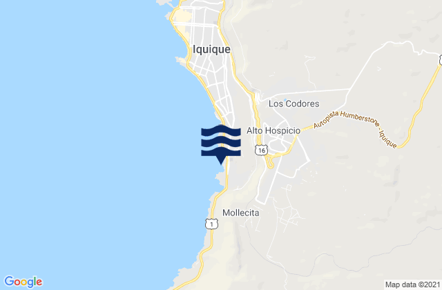 Huayquique, Chileの潮見表地図