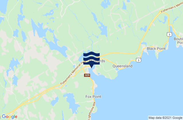Hubbards, Canadaの潮見表地図