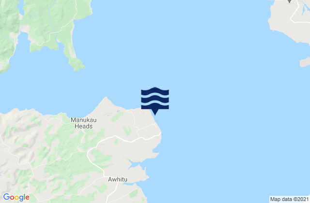 Hudsons Beach, New Zealandの潮見表地図