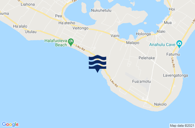 Hufangalupe Beach, Tongaの潮見表地図