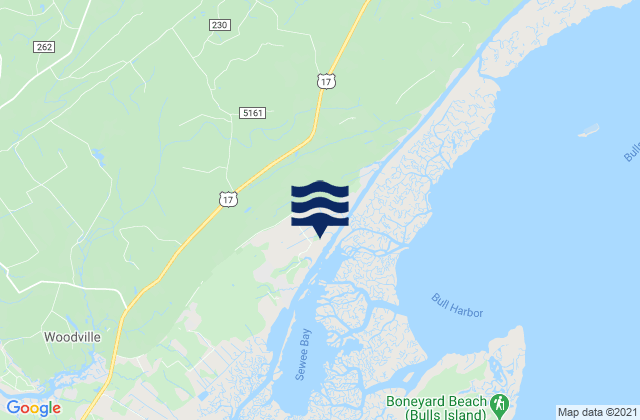 Huger Landing East Branch, United Statesの潮見表地図