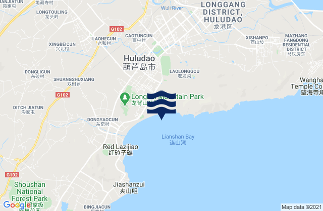 Huludao, Chinaの潮見表地図