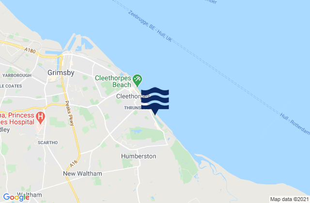 Humberston, United Kingdomの潮見表地図