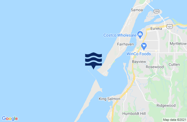 Humboldt Bay Entrance Channel, United Statesの潮見表地図