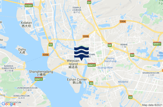 Humen, Chinaの潮見表地図
