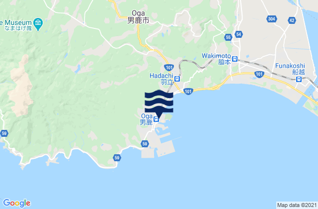 Hunagawa, Japanの潮見表地図