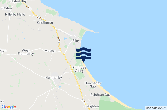 Hunmanby, United Kingdomの潮見表地図