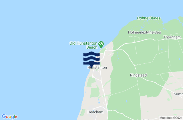 Hunstanton Beach, United Kingdomの潮見表地図