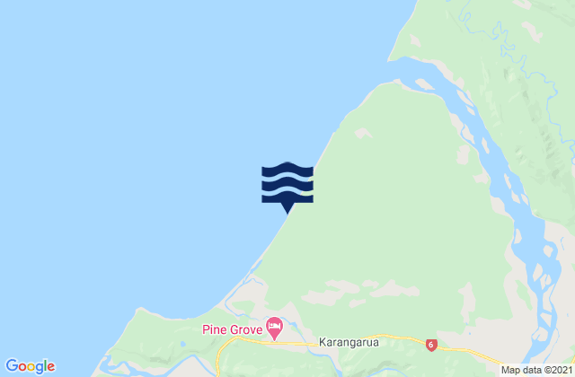 Hunt Beach, New Zealandの潮見表地図