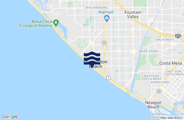Huntington Beach, United Statesの潮見表地図