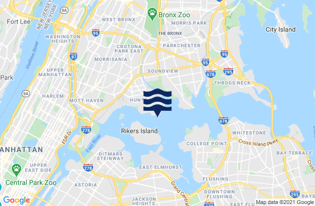 Hunts Point (Bronx), United Statesの潮見表地図