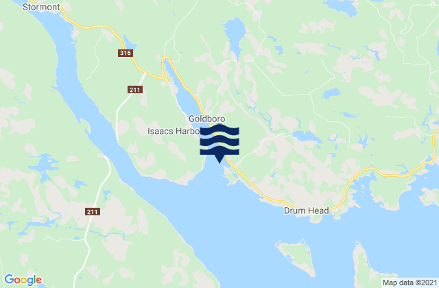 Hurricane Island, Canadaの潮見表地図
