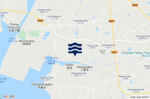 Hushan, Chinaの潮見表地図