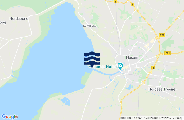 Husum, Denmarkの潮見表地図