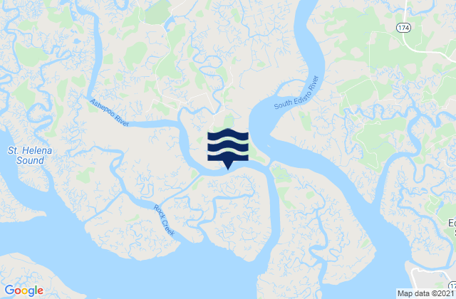 Hutchinson Island Ashepoo River, United Statesの潮見表地図