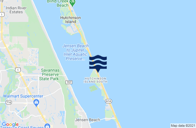 Hutchinson Island South, United Statesの潮見表地図