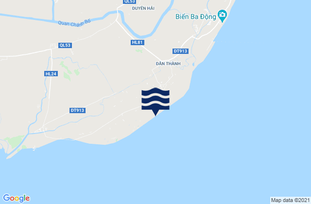 Huyện Duyên Hải, Vietnamの潮見表地図