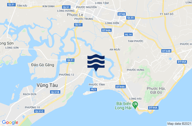 Huyện Long Điền, Vietnamの潮見表地図