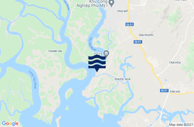 Huyện Tân Thành, Vietnamの潮見表地図