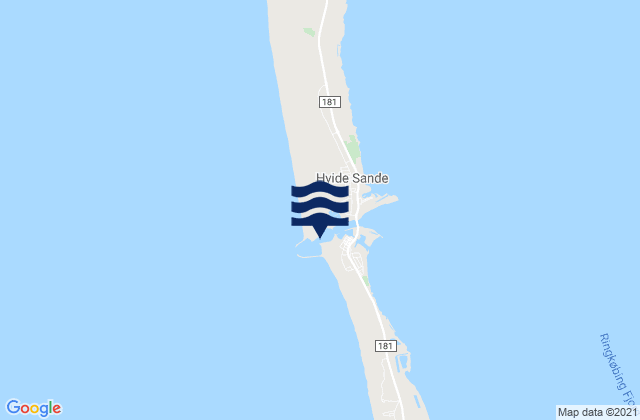 Hvide Sande Bådehavn, Denmarkの潮見表地図