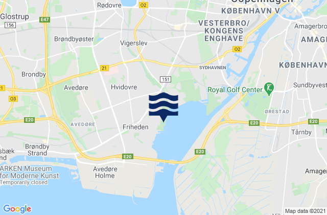 Hvidovre, Denmarkの潮見表地図