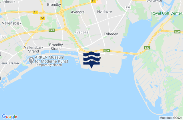 Hvidovre Kommune, Denmarkの潮見表地図