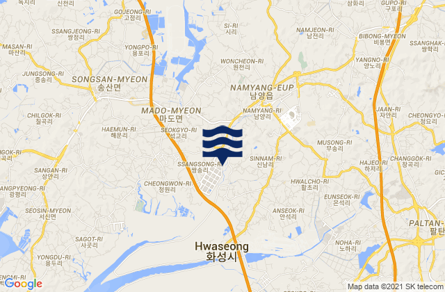 Hwaseong-si, South Koreaの潮見表地図