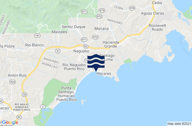 Húcares Barrio, Puerto Ricoの潮見表地図
