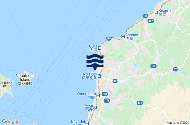 Hōjō, Japanの潮見表地図